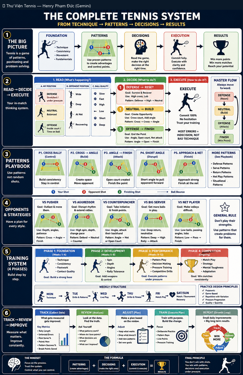 Hệ Thống Tennis Hoàn Chỉnh: Kỹ Thuật → Patterns → Quyết Định → Kết Quả