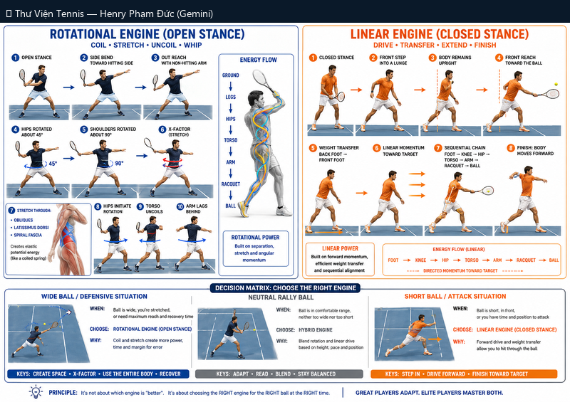 Động Cơ Xoay vs Động Cơ Tuyến: Open Stance vs Closed Stance