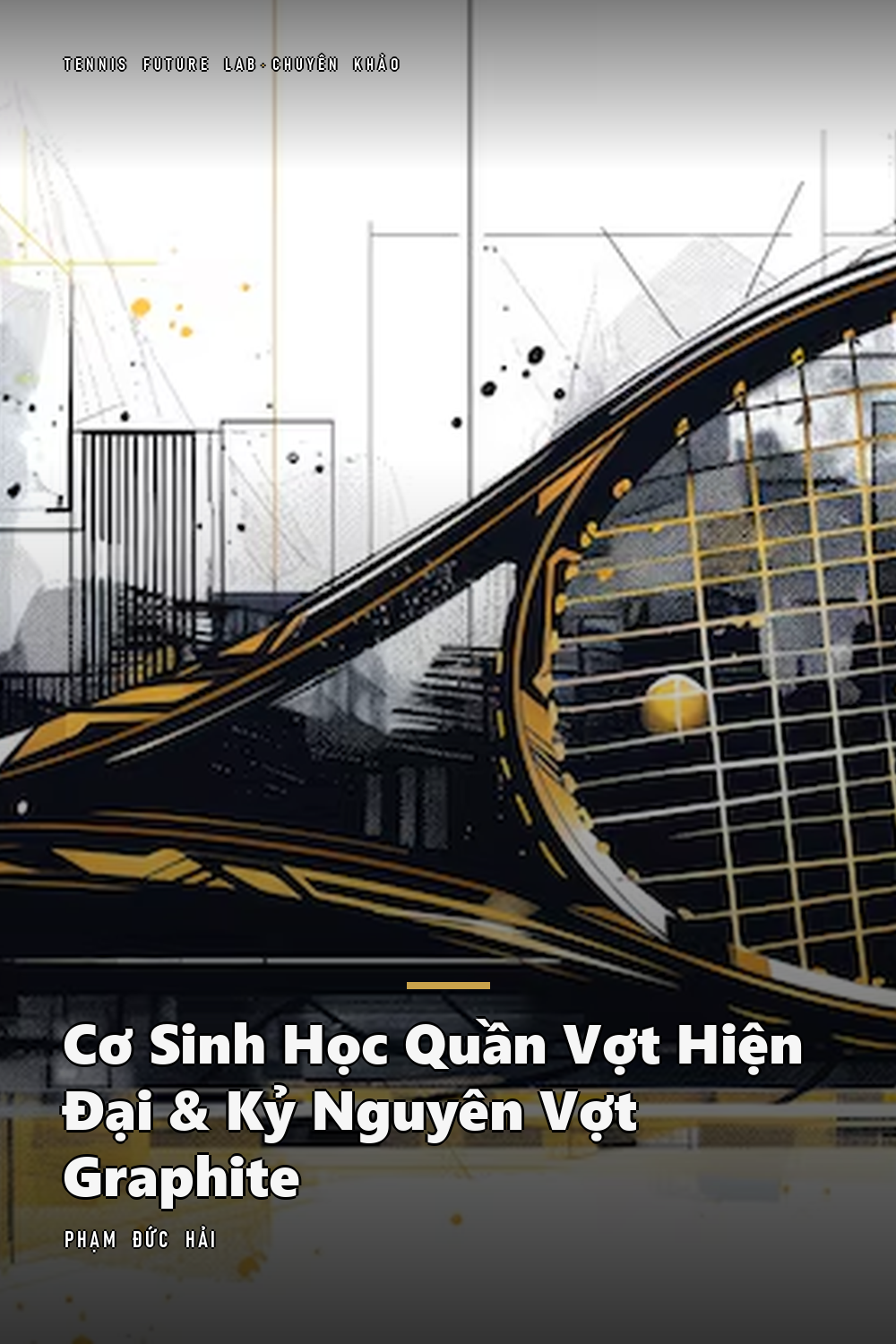 Bìa sách Cơ Sinh Học Quần Vợt Hiện Đại & Kỷ Nguyên Vợt Graphite · Cẩm Nang Phân Tích Chuyên Sâu