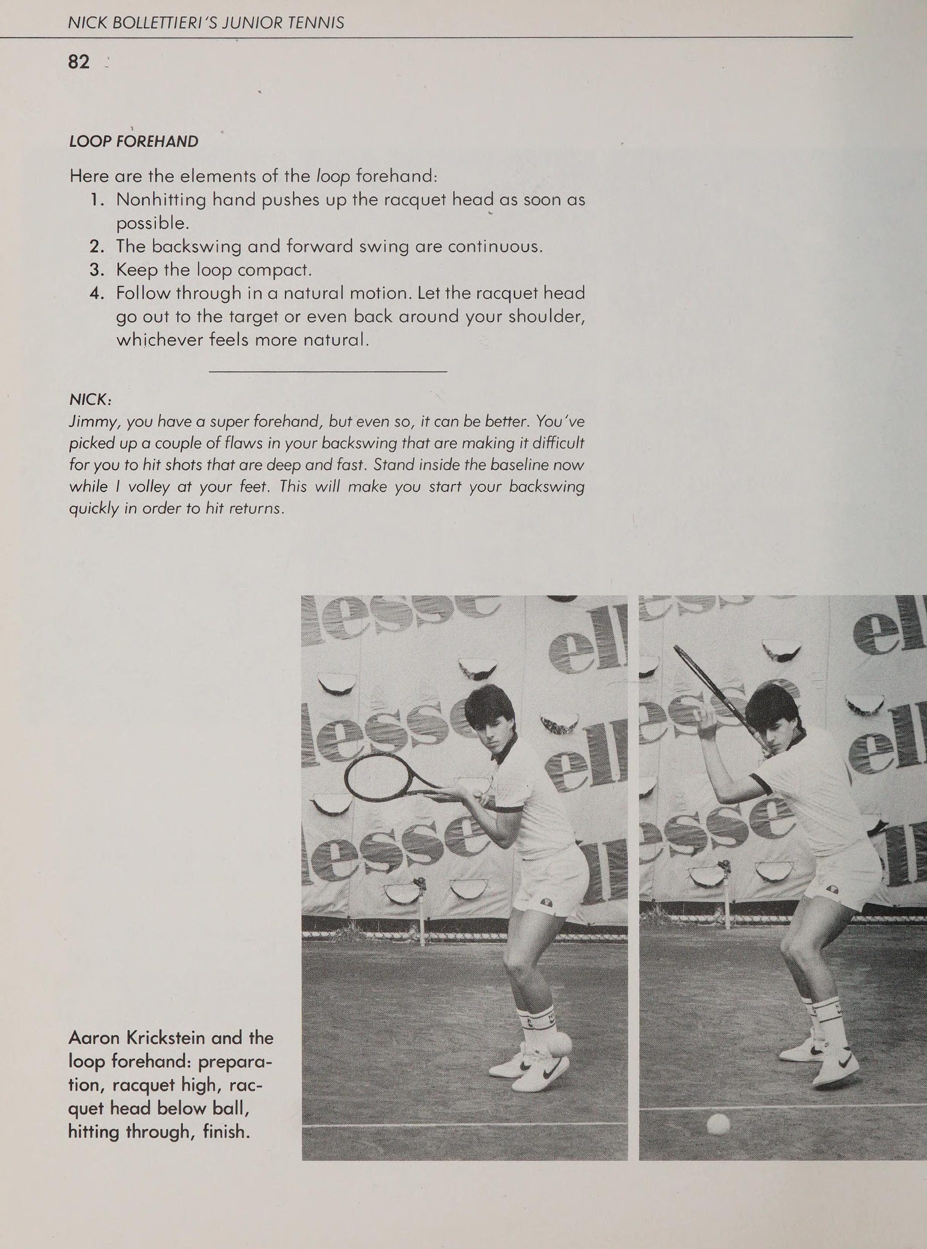 Quỹ đạo vung vợt hình vòng cung Loop Forehand