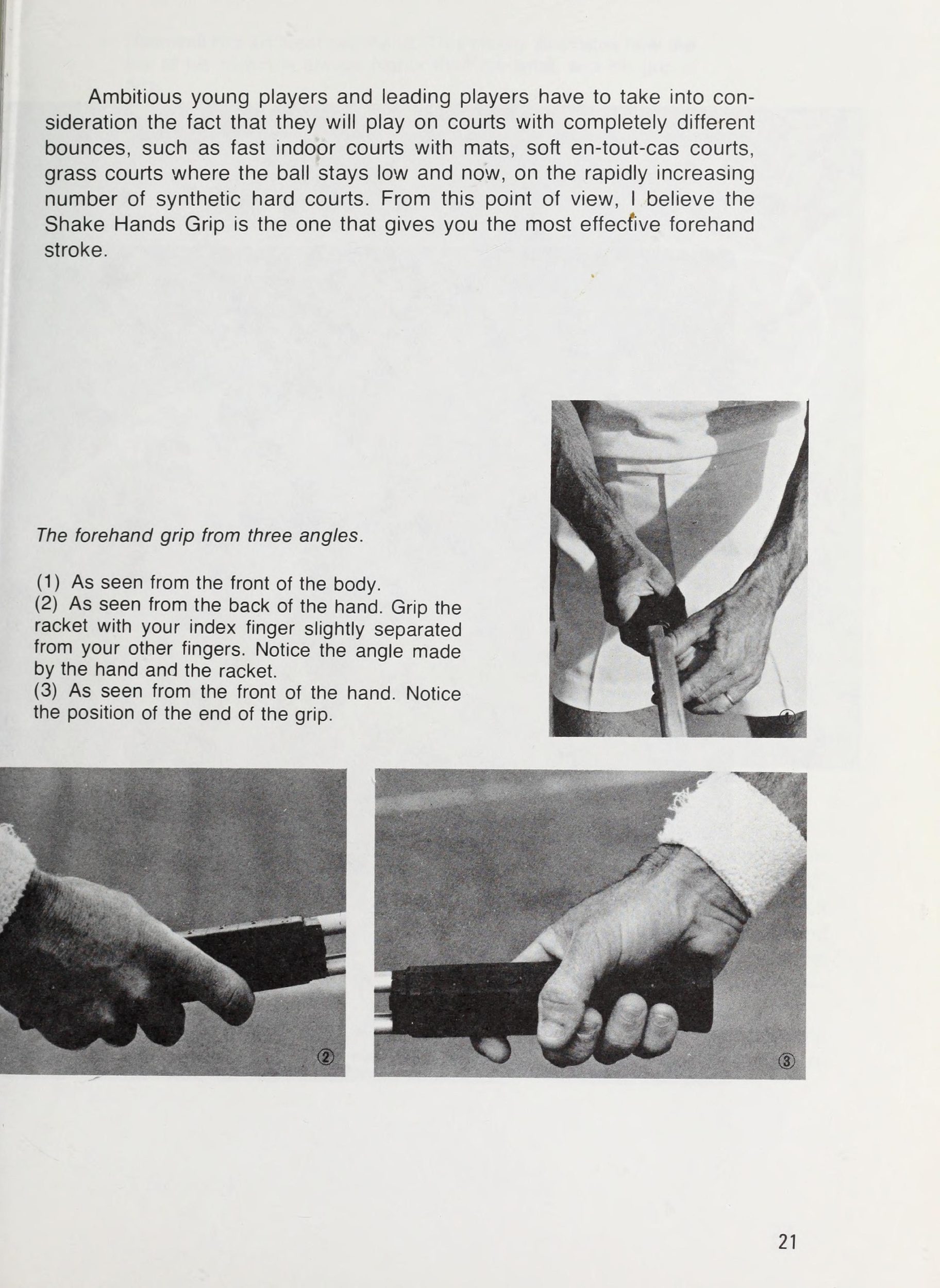 Kiểu cầm vợt thuận tay Eastern Forehand Grip của Ken Rosewall