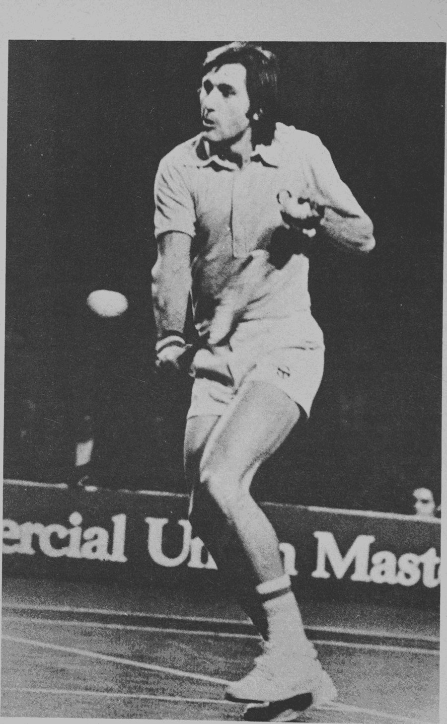 Ilie Nastase uses a fiery and fierce competitive spirit to literally burn the court with his style of intense play.