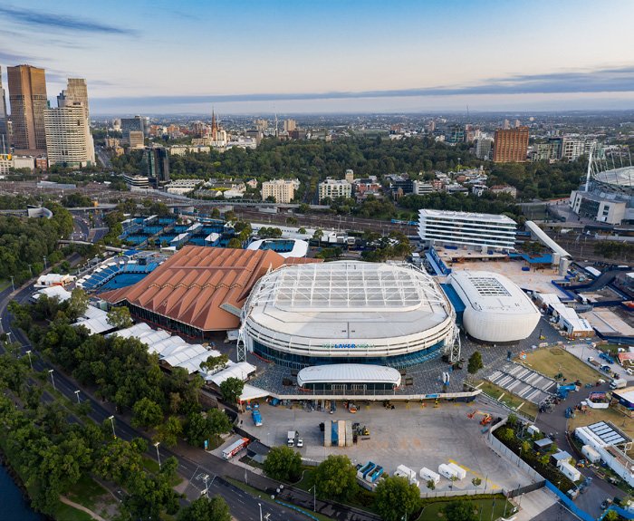 Quần thể sân đấu Melbourne Park tại giải Quần vợt Úc Mở Rộng Australian Open