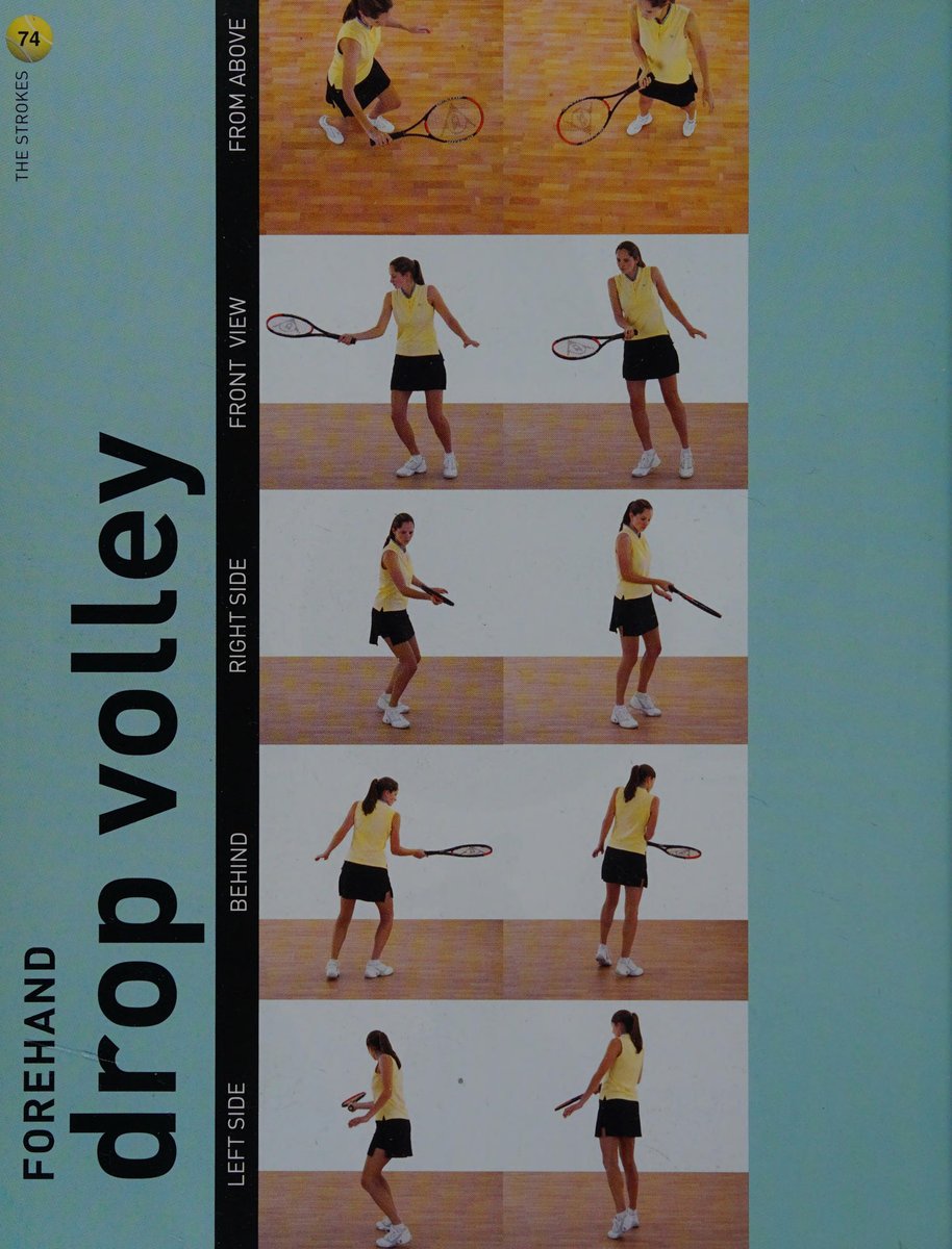 Cú volley tầm thấp: Khuỵu gối sâu và mở nhẹ mặt vợt nâng bóng qua lưới.